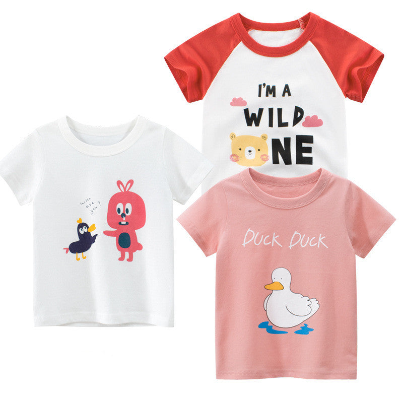 27home brand children's clothing summer new 2021 Korean version of children's short-sleeved T-shirt girls clothes a consignment ins