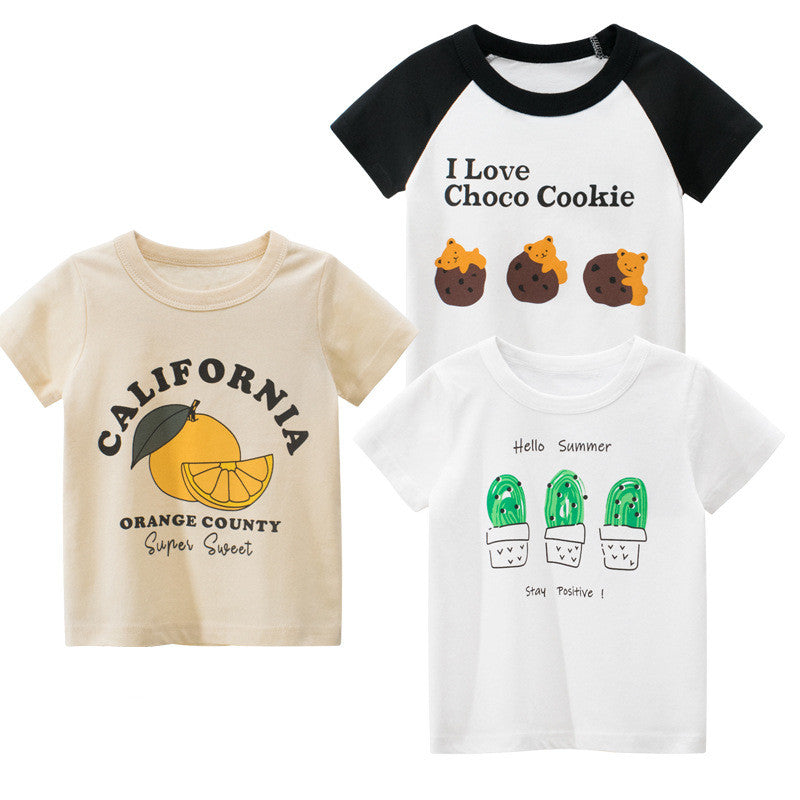 27home brand children's clothing summer new 2021 Korean version of children's short-sleeved T-shirt girls clothes a consignment ins