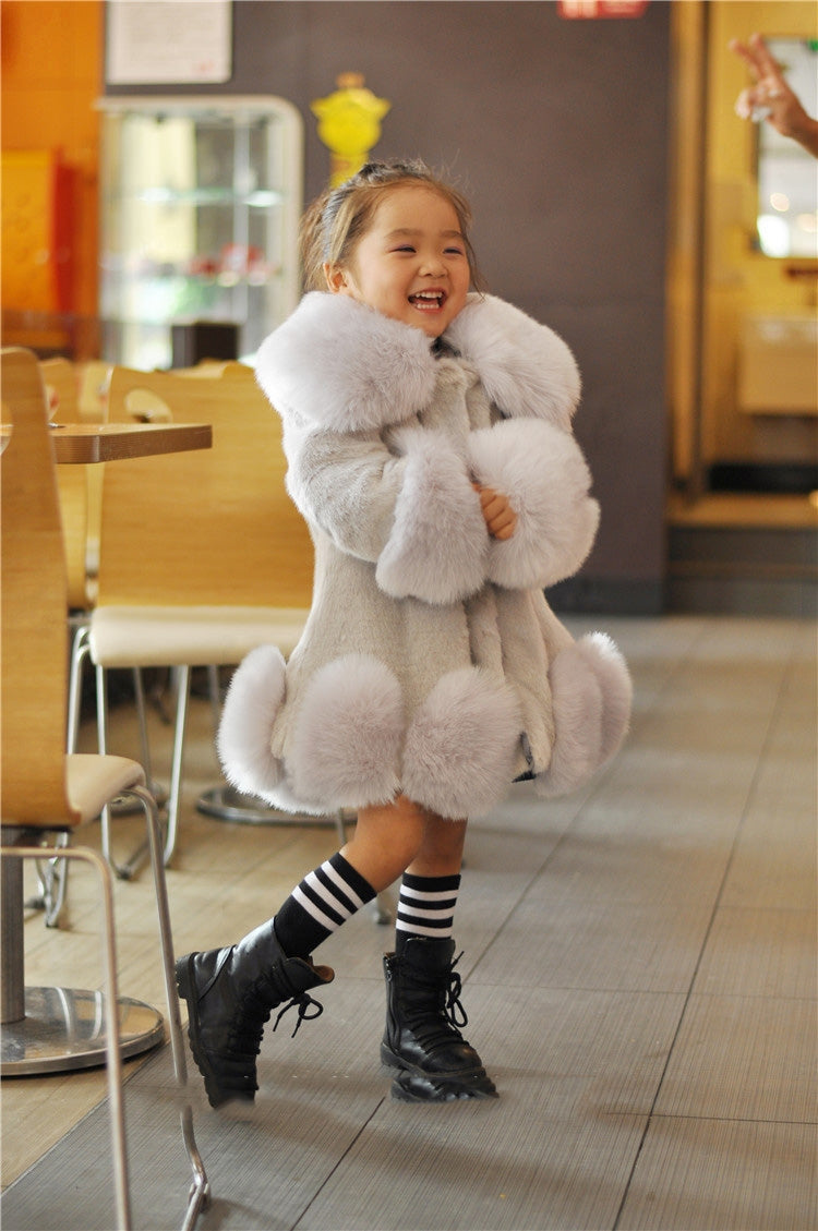 Children's Faux Fur Coat Parent-Child Coat