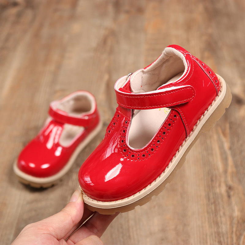 Girls British Retro Style Leather Shoes