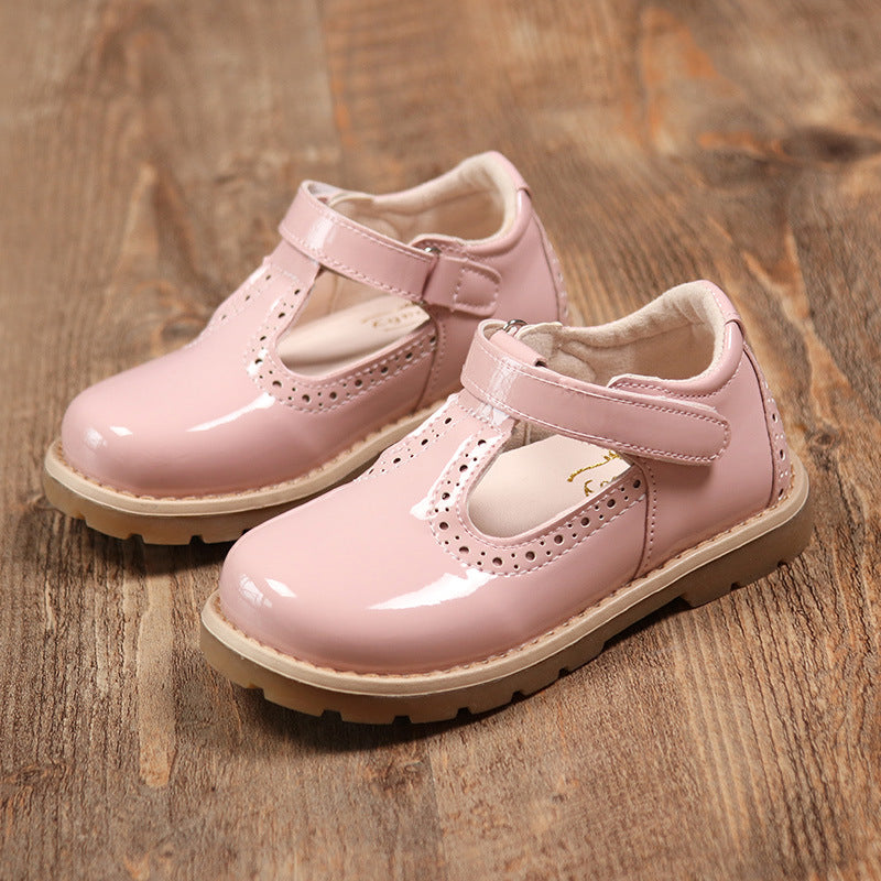 Girls British Retro Style Leather Shoes