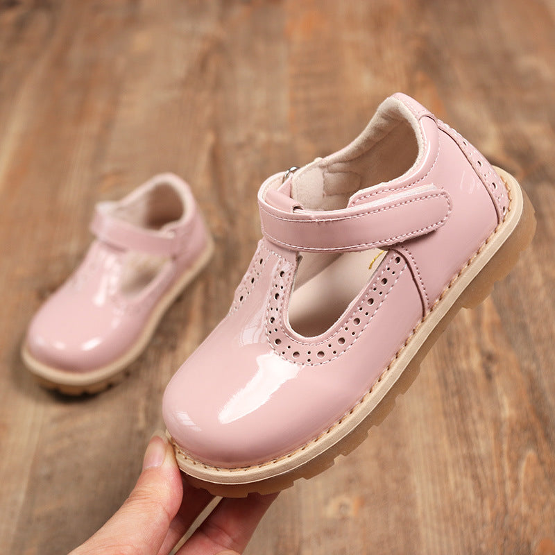 Girls British Retro Style Leather Shoes