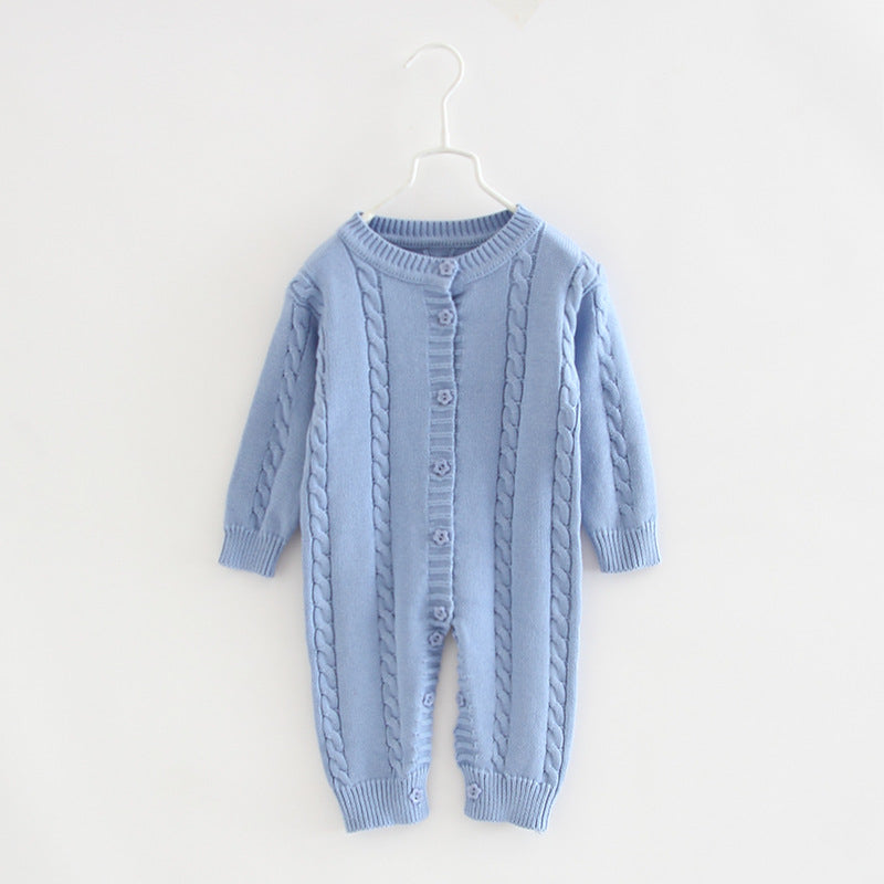 Baby Knitted Romper Winter Long Sleeve Newborn Girls Sweater Cotton Romper Baby Jumpsuit