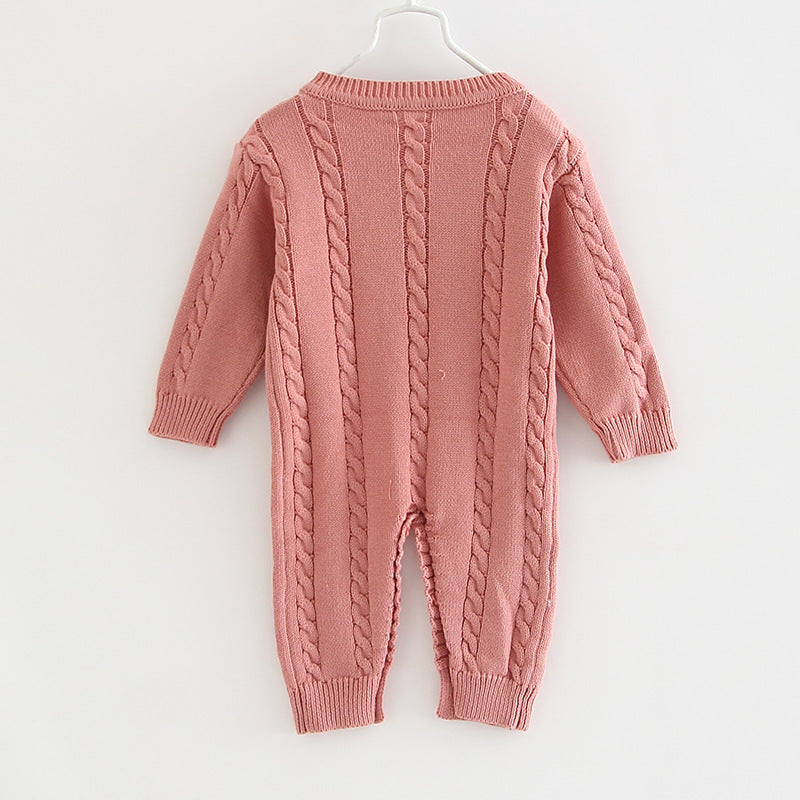 Baby Knitted Romper Winter Long Sleeve Newborn Girls Sweater Cotton Romper Baby Jumpsuit