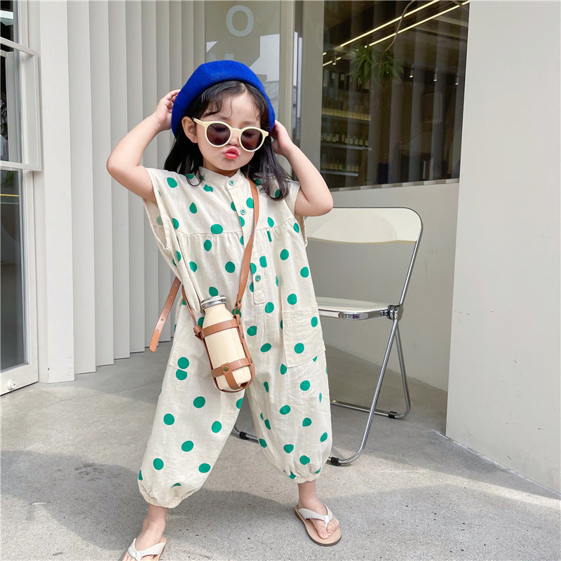 Baby Sleeveless Loose And Comfortable Overalls