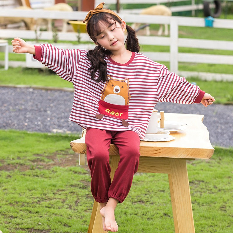 Children's Long-sleeved Girl Baby Two-piece Suit