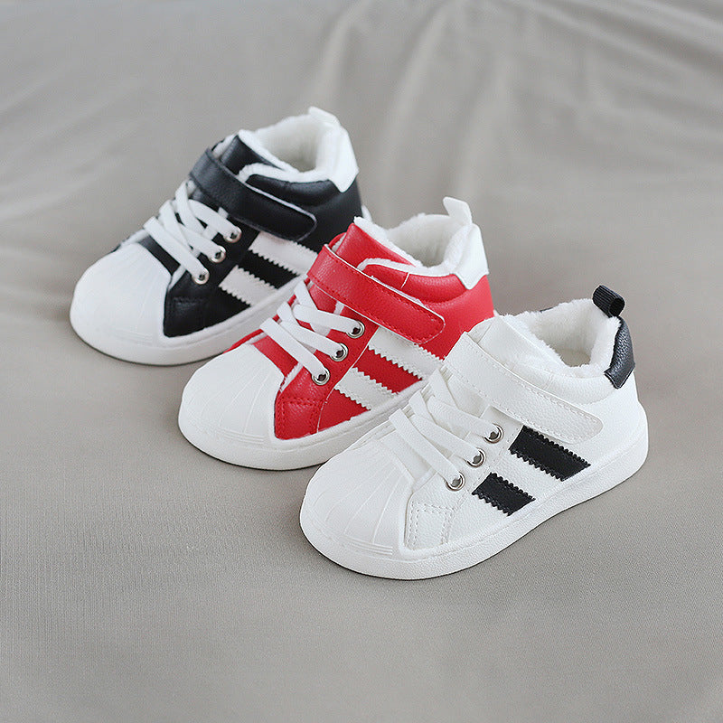 Shell-toe non-slip toddler shoes with Velcro for Boys and Girls