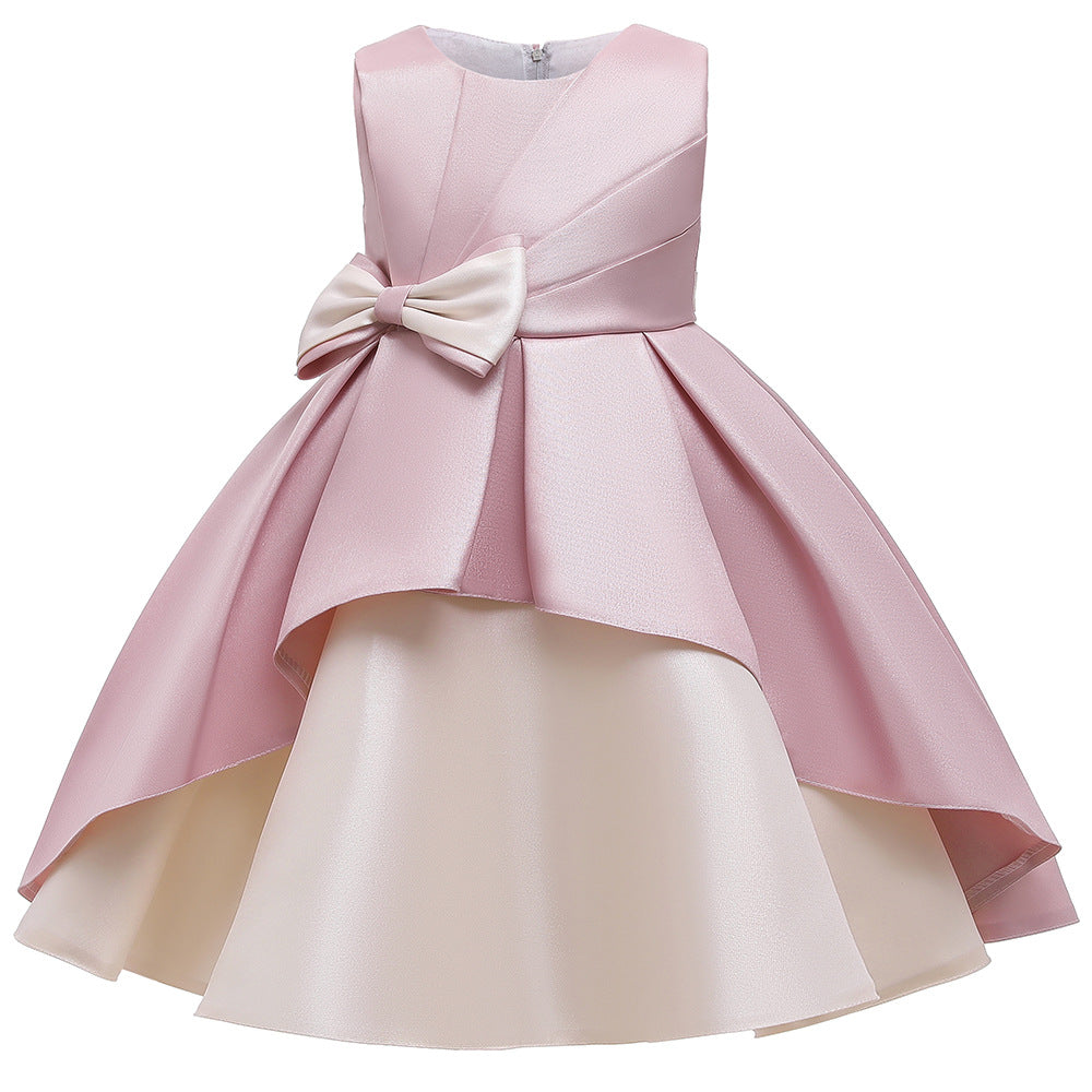 Children's Dress Big Bow Sleeveless A-line Skirt  Evening Dress Dress Cute Princess Skirt