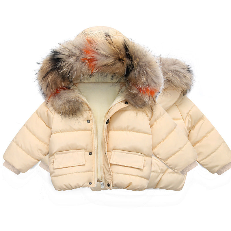 Baby girl's hand-stuffed Warm  coat