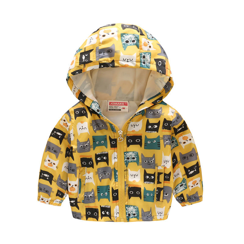 Hooded jacket with print pattern Boys Girls 16 Pattern Available