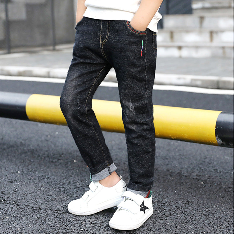 Boys denim trousers New style big children's Trouser.