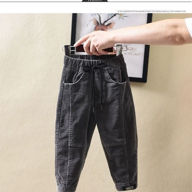 Boys Children's Handsome Corduroy Casual Pants Winter Clothes