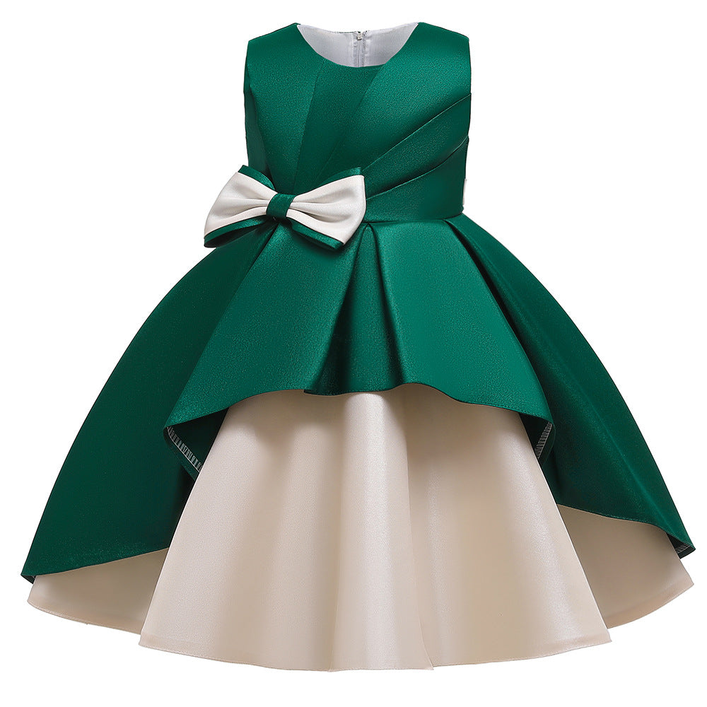 Children's Dress Big Bow Sleeveless A-line Skirt  Evening Dress Dress Cute Princess Skirt