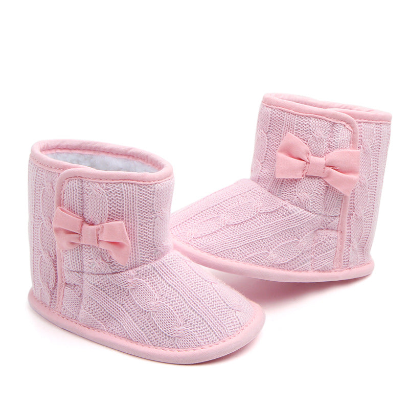 Wool Knitted Winter new bow shoes baby toddler shoes