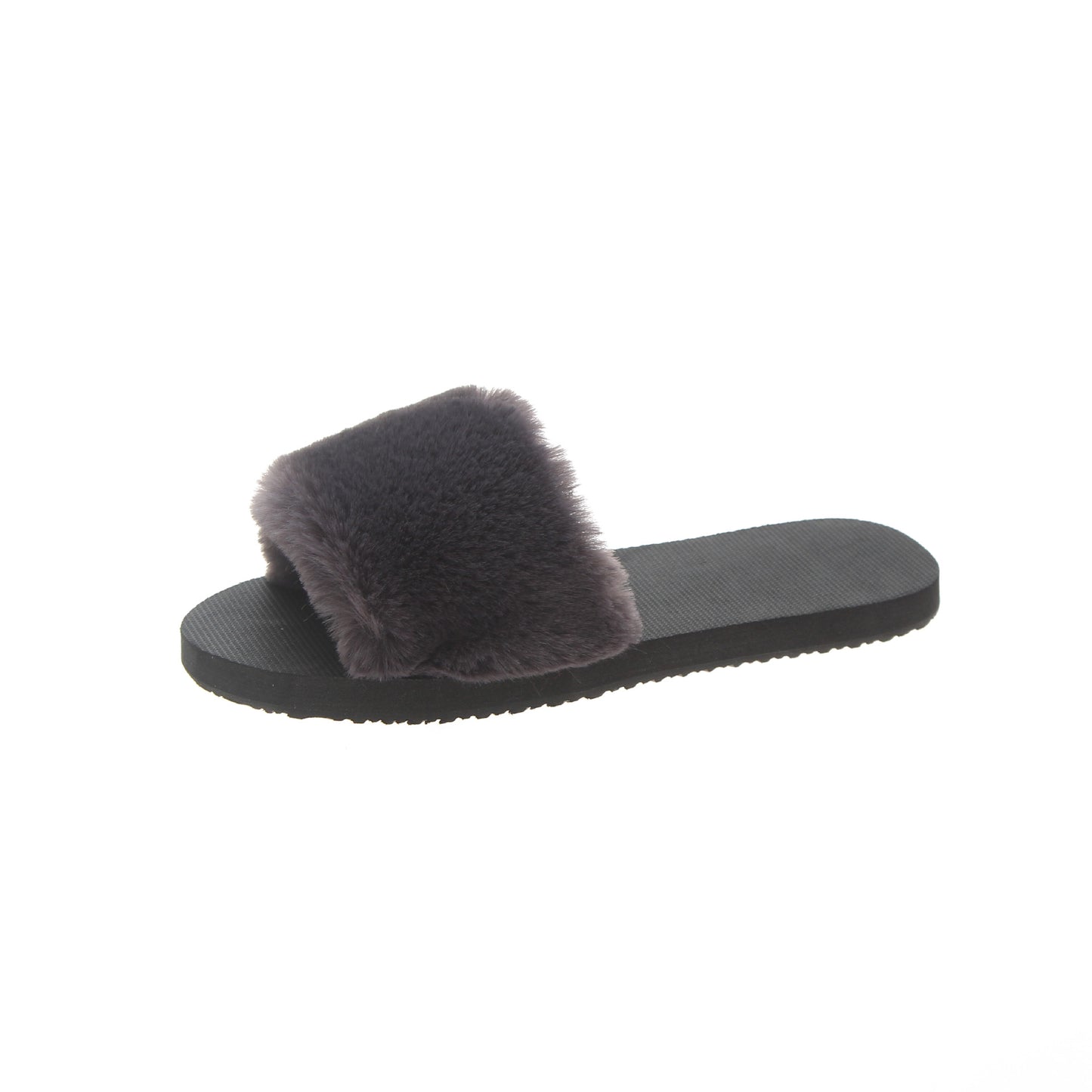 Wear non-slip and warm flip-flop plush slippers