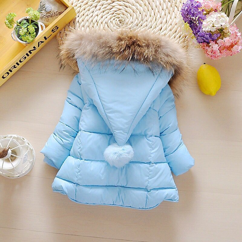 Baby girl's hand-stuffed Warm  coat