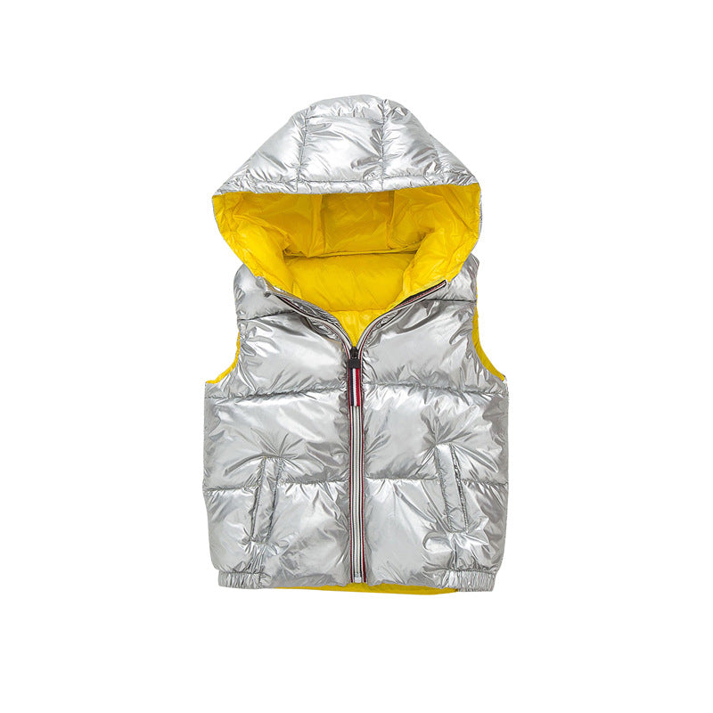 Children hooded vest autumn and winter