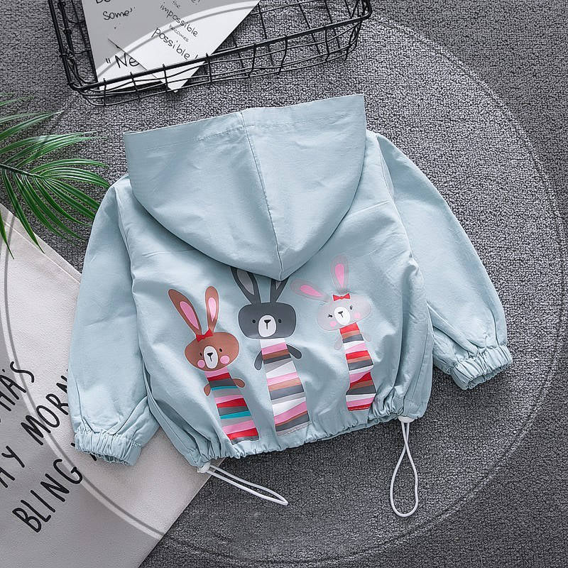 Children's clothing Girls jacket spring and autumn cute baby jacket Cartoon printed Rabbit