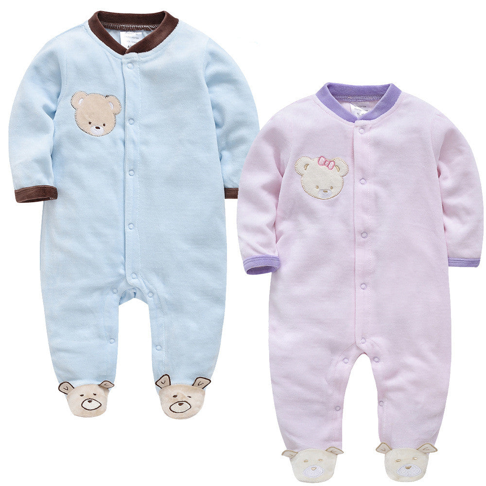 Baby Coveralls Velvet Romper Inside And Outside Winter Boy Girl