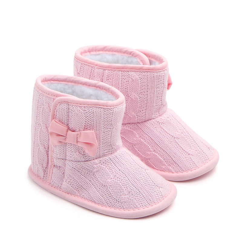 Wool Knitted Winter new bow shoes baby toddler shoes