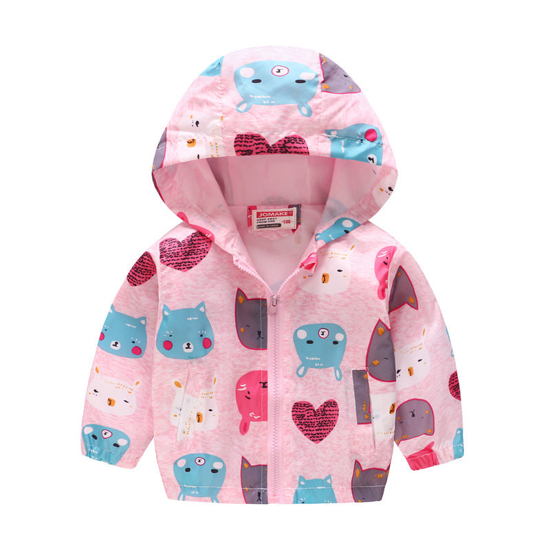 Hooded jacket with print pattern Boys Girls 16 Pattern Available