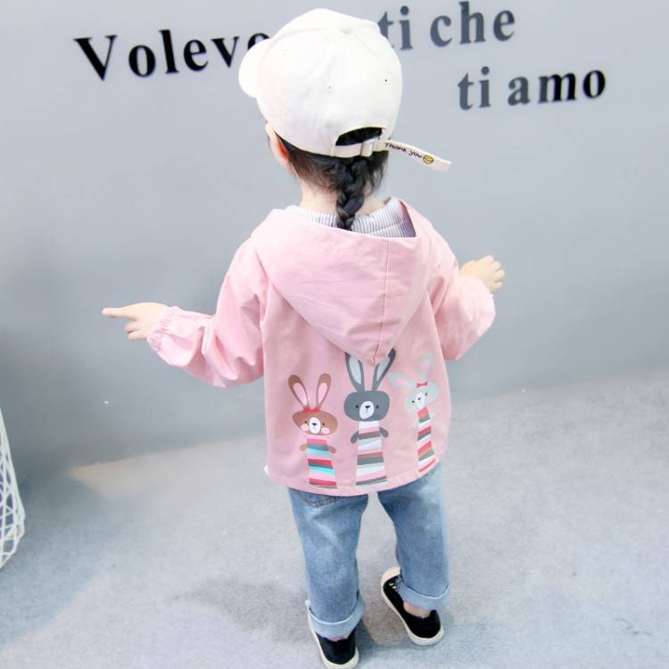 Children's clothing Girls jacket spring and autumn cute baby jacket Cartoon printed Rabbit