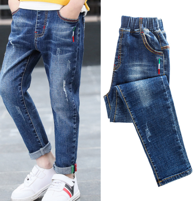 Boys denim trousers New style big children's Trouser.