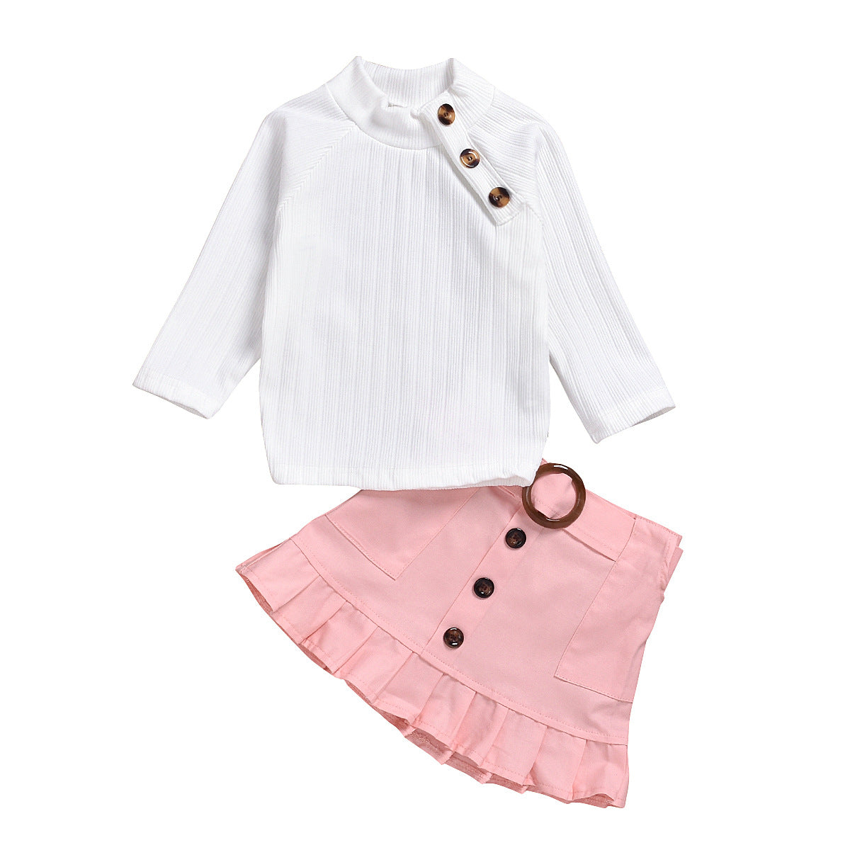 Pure cotton pit strip children's suit Girl Clothing Set Skirt Suit