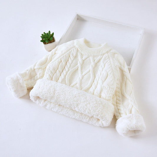 Children's Sweater With Plush And Thickened Pullover Boys Girls