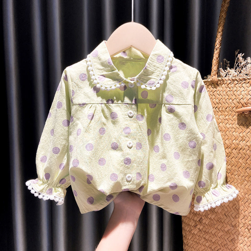 Girls Shirts Baby Print Long-sleeved  Doll Shirts Spring and Autumn Clothes Baby Girls