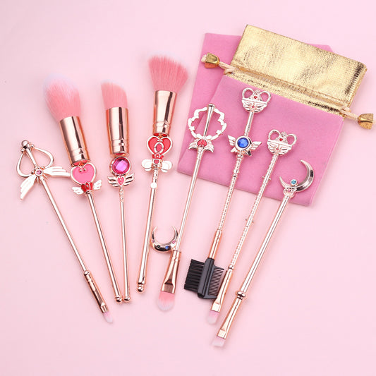 8 Pcs Fairy Stick Beautiful  Makeup Brush Tool Set Soft Hair