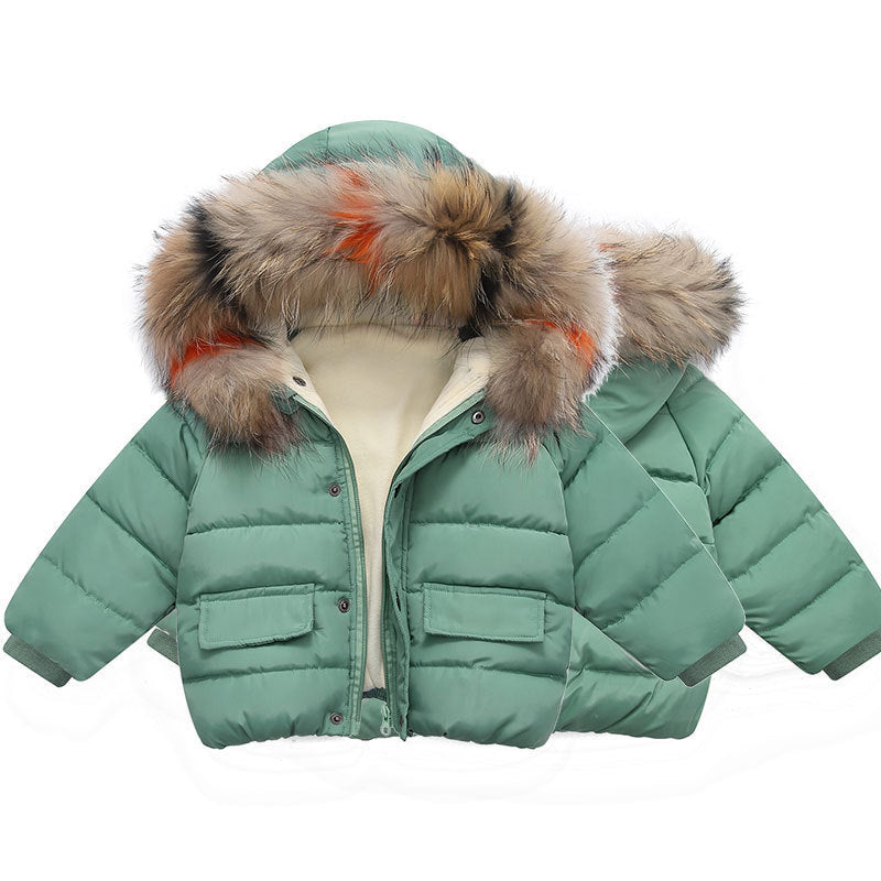 Baby girl's hand-stuffed Warm  coat