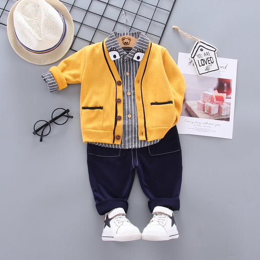 Children's sweater casual three-piece suit