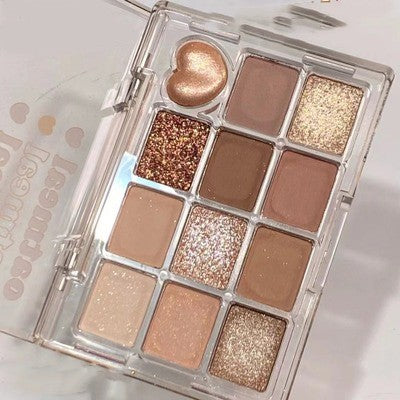 12 Shades Eyeshadow  Beautiful & Professional Glitter & Matte Eye Shadow Plate Makeup