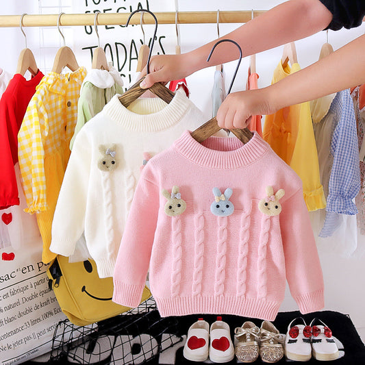 Children's Western style pullover sweater Girls Warm