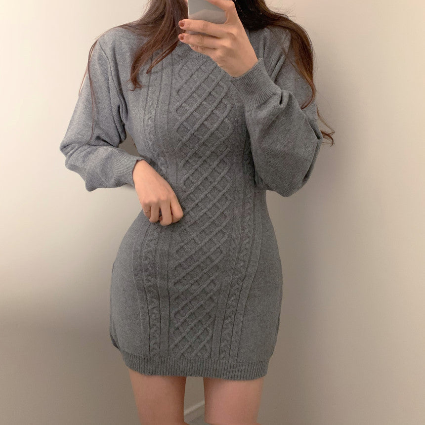 Twist pattern all-match dress