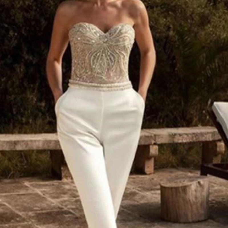 Fashion Strapless Sleeveless Jumpsuit Women