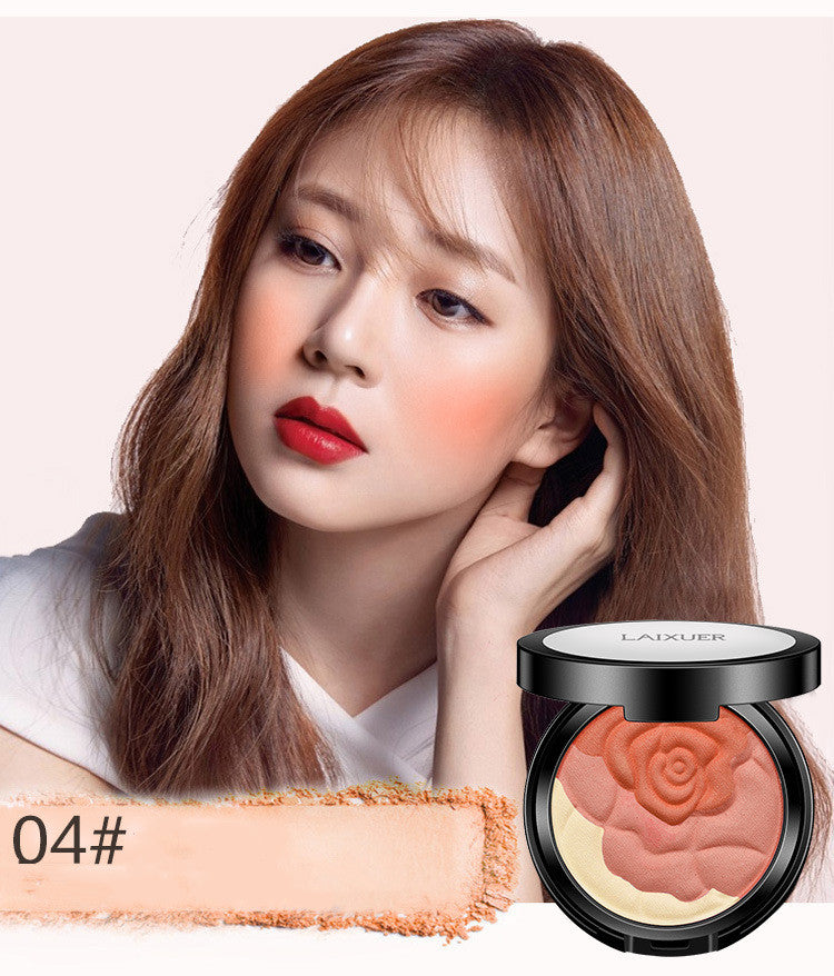 Rose Love Mixed Color Rouge Three-dimensional Facial Repair Natural Blush