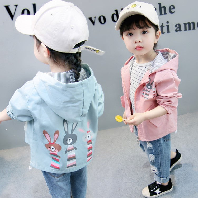 Children's clothing Girls jacket spring and autumn cute baby jacket Cartoon printed Rabbit