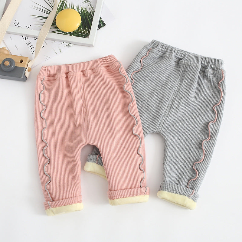 Fleece denim lace trousers Girls