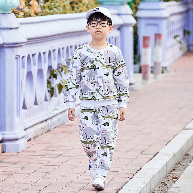 Children's Suit Cartoon Cute Long-sleeved Thick Suit Boy Girl