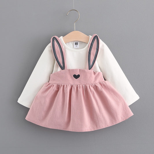 Autumn New children's clothing, girls cute Rabbit Dress Baby Princess dress