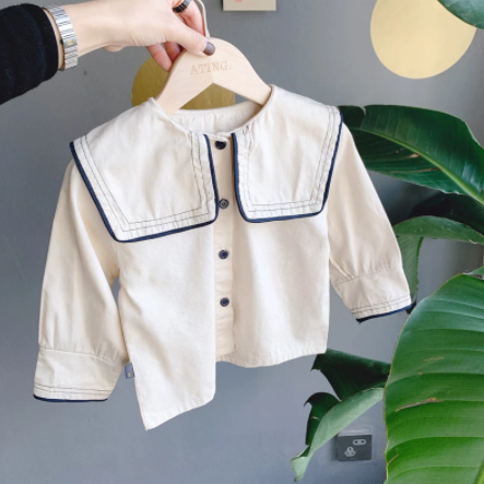 Girls big lapel shirt