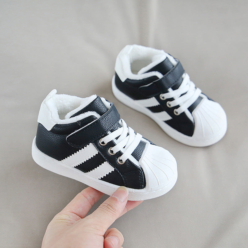 Shell-toe non-slip toddler shoes with Velcro for Boys and Girls