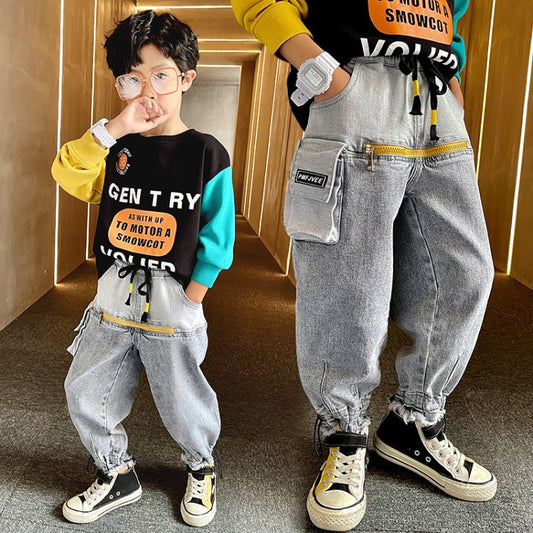 Boys' Jeans Children's Spring And Autumn Casual Pants