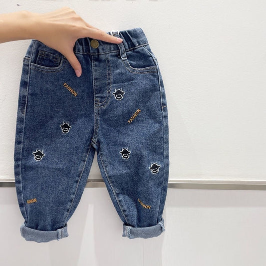 Boys Girls Denim Casual Children's All-match Long Pants