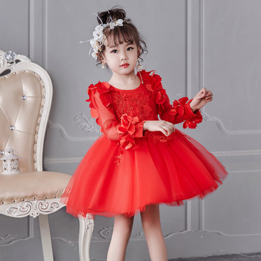 Girls' dresses long-sleeved princess dress