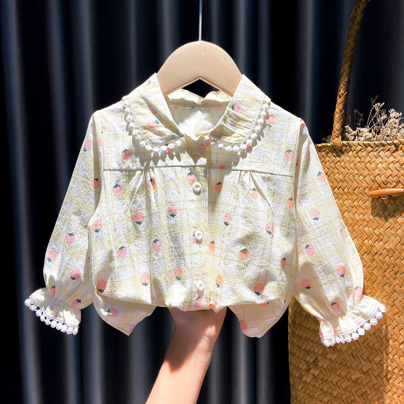 Girls Shirts Baby Print Long-sleeved  Doll Shirts Spring and Autumn Clothes Baby Girls