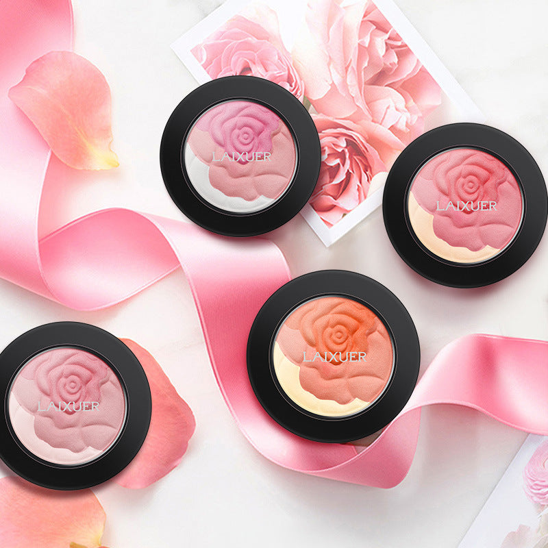 Rose Love Mixed Color Rouge Three-dimensional Facial Repair Natural Blush