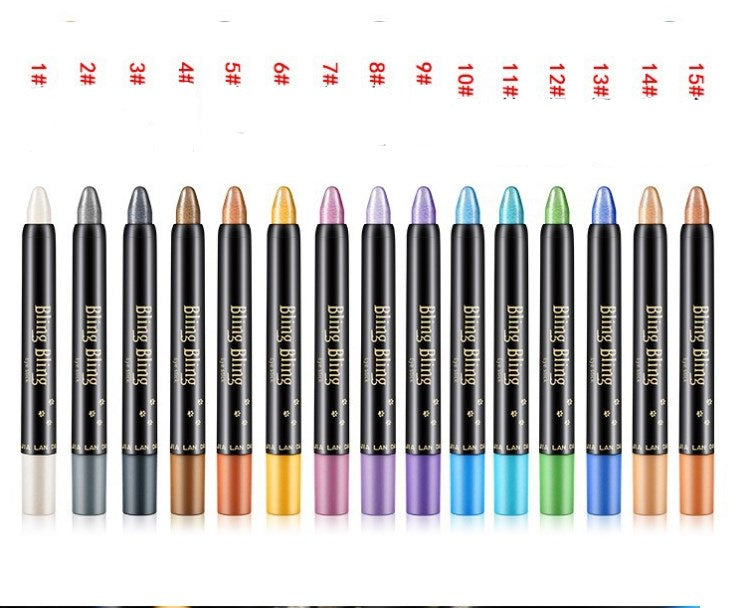 15 Shades Colored pearl Glitter Eyeshadow & Eyeliner Stick Professional